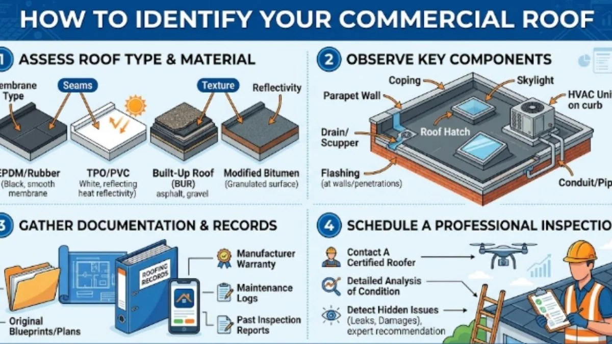 how to identify my commercial roof