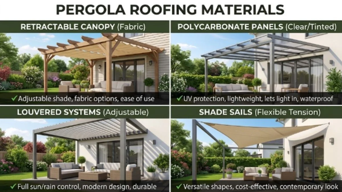 pergola roofing materials